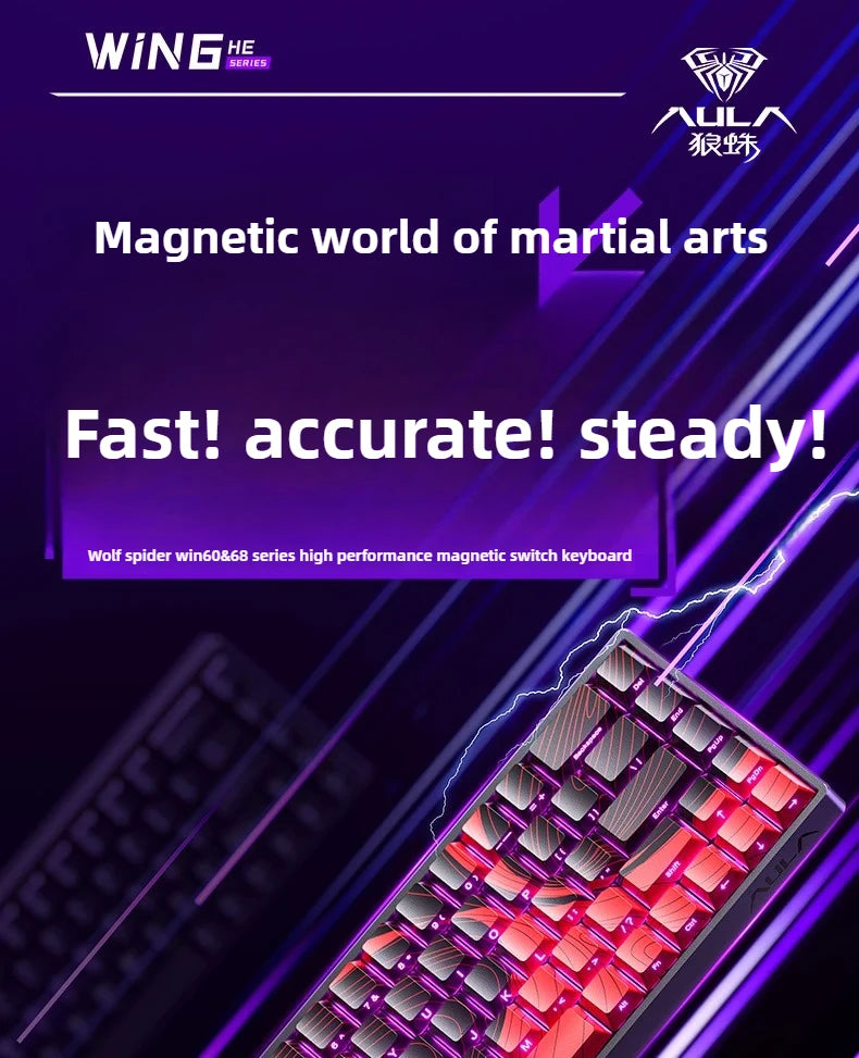 Aula Win60He Magnetic Switch Keyboard Wired Win 60 HE Mechanical Keyboard Esports Gamer Win68 Keyboards Custom Win60 He Gifts