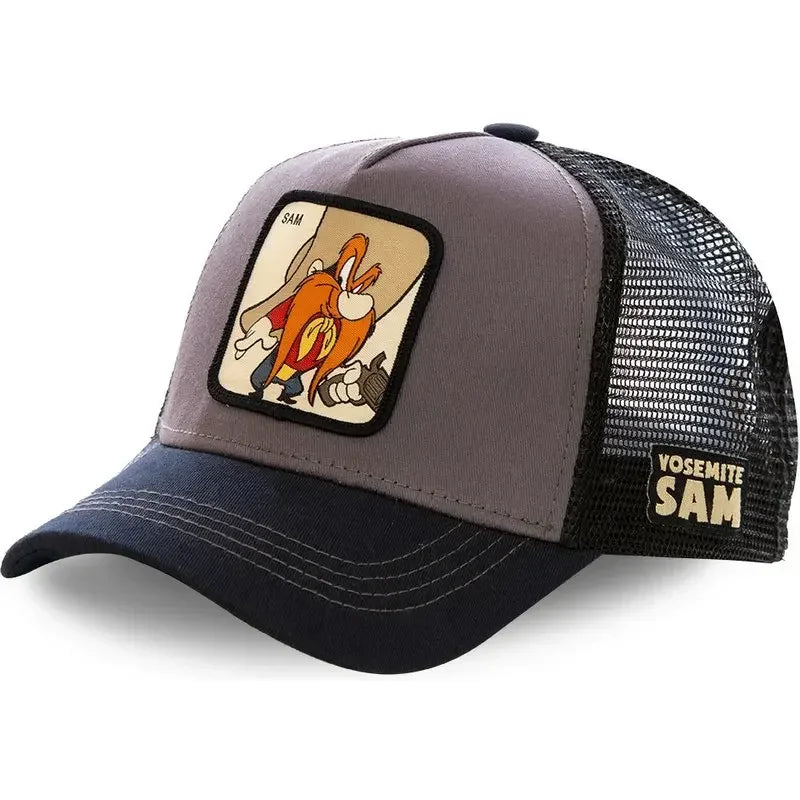Hot Sale Unisex Anime Cartoon Cap High Quality Embroidered Patch Draw Baseball Cap Male Female Trucker Hat Mesh Hats Sun Hat