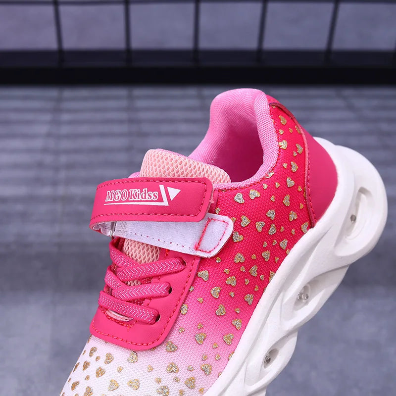 Sonic Sport Shoes Spring Luminous Fashion Breathable Net Shoes LED Sneakers with Light Running Shoes