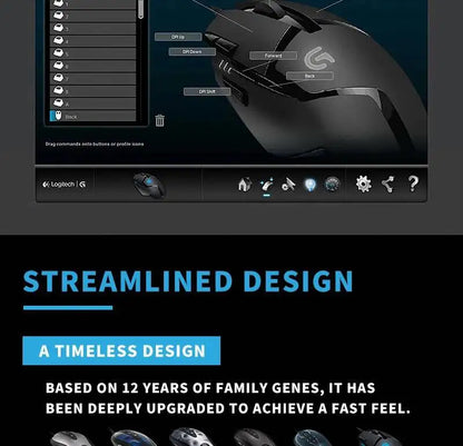 Logitech G402 Wired Gaming Mouse 32-Bit ARM Processor 8 Buttons 500 IPS Anti-Slip for All-Day Gaming and Work Sessions