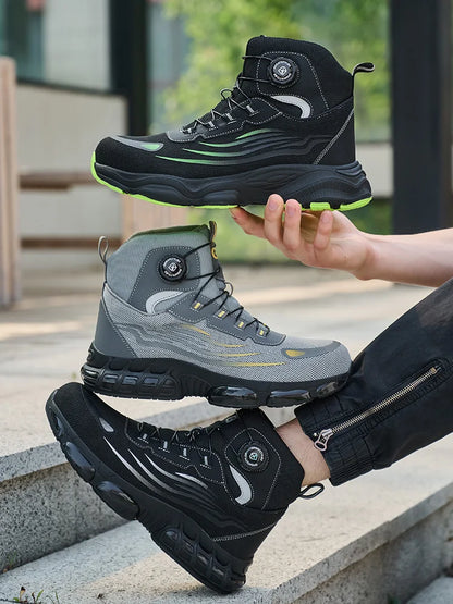 Taille 47 48 bottes de sécurité de travail hommes haut anti-crevaison sécurité bout en acier chaussures de travail Protection hommes chaussures de sécurité chaussures