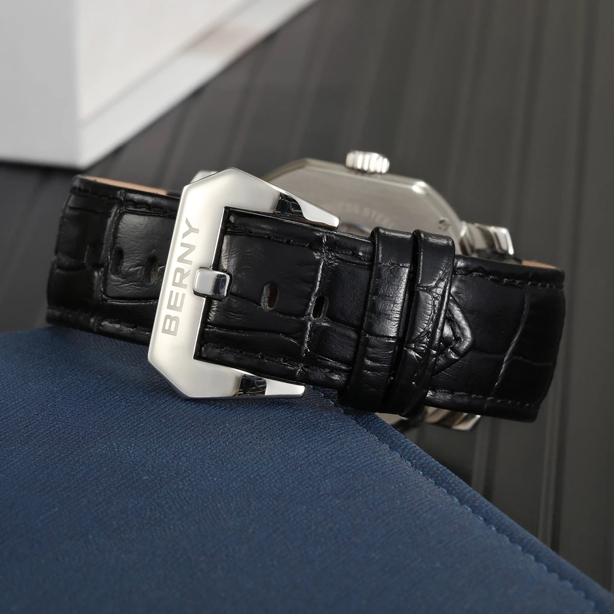 BERNY Men's Mechanical Watch, Top Accuracy, Automatic Wristwatch, Luxury Male Clock, Sapphire, Self-Winding, Waterproof