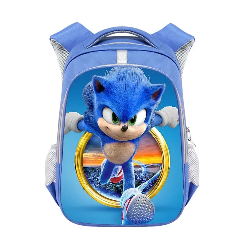 New Anime Character Sonic Action Puppet Kids Large Capacity School Bag Hedgehog Action Figure Teen Cartoon Backpack Gift