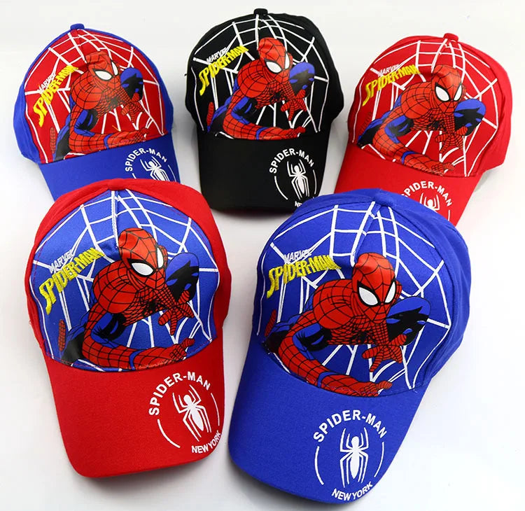 Marvel Anime figurka Spider-Man kreslená baseballová čepice bavlna polyester čepice s kšiltem pro chlapce a dívky čepice a doplňky k hlavě dětský dárek k narozeninám