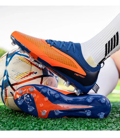 Botas de fútbol para hombre, tacos de exterior transpirables para adultos, antideslizantes, zapatillas deportivas de fútbol con tacos largos para entrenamiento y partido, cómodas para chicos