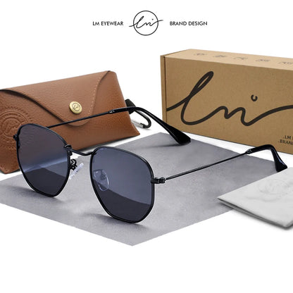 LM Kvinder Hexagon Solbriller Mænd Retro Polariserede Kørselsbelagte Spejlbriller UV400 Briller gafas de sol