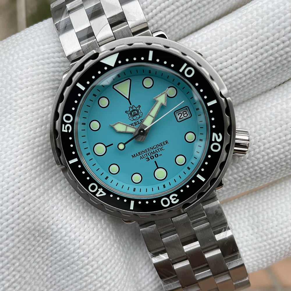 STEELDIVE SD1975 Mens Automatic Watches Men Dive Watch 300m Waterproof Mechanical Wristwatch C3 Luminous Clock Sapphire Mirror