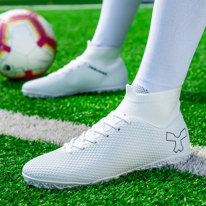 New Unisex Long Spike Football Boots Men Broken Nail Soccer Shoes AG/TF Training Soccer Cleats Sneakers Non-Slip Ankle Shoes