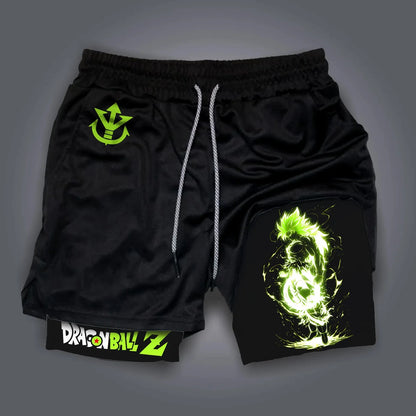 Dragon Ball Anime Peripheral Majin Buu GOKU Printed Sports Double-layer Shorts American 2026 Summer Men's Loose Breathable Pants