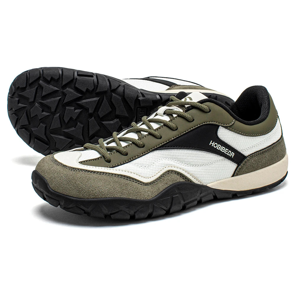 HOBIBEAR Wide Width Hiking Shoes Unisex Trekking Trail Running Sneakers Retro Non Slip Lace-Up Walking Shoes