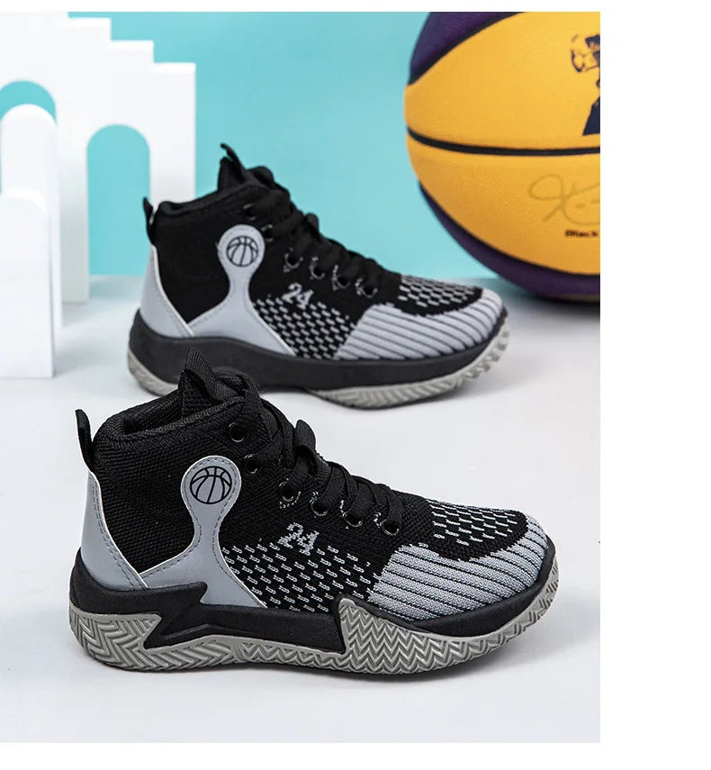 Große High-Top-Sportschuhe für Herren, lässig, atmungsaktiv und bequem, mit dicker Sohle – Basketballschuhe und Laufschuhe