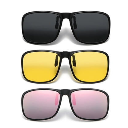 VIVIBEE Polarized Flip Up Clip On Sunglasses for Driving Dark UV400 Photochromic Anti Glare Lens Sun Glasses Car Driver