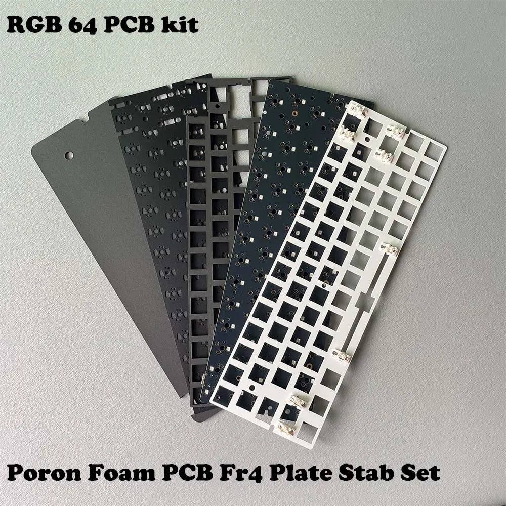 Hot-Swap 64RGB Mechanical Keyboard Custom PCB Compatible With GH60 Wooting 60he RAKK PCB Kit optional