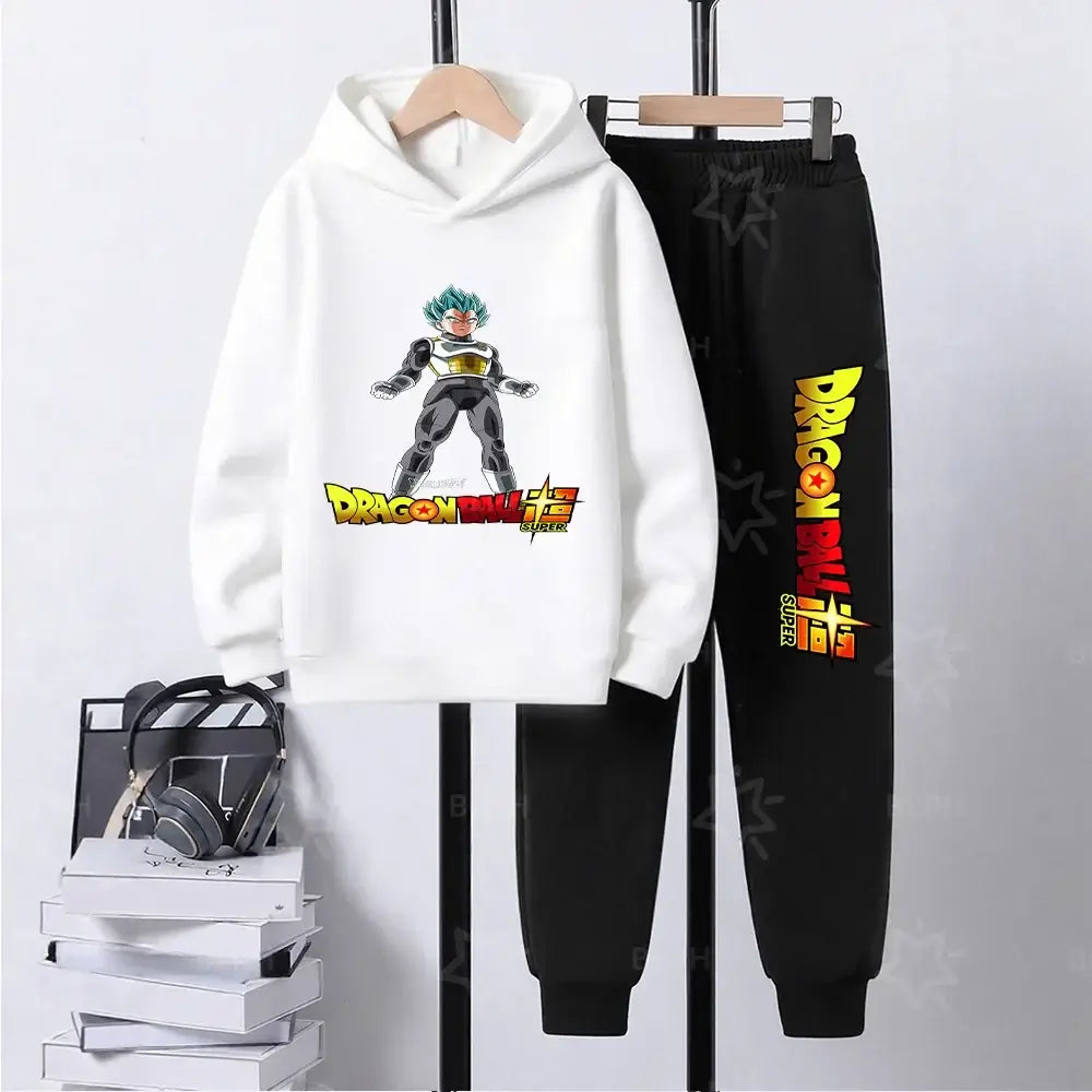 Dragon Ball Super Son Goku Printed Hooded Sweatshirt Suit Casual Loose Anime Streetwear Hoodie Pants 2 Piece Set for Men Boys, produit gaming premium Fraquane, produits de luxe
