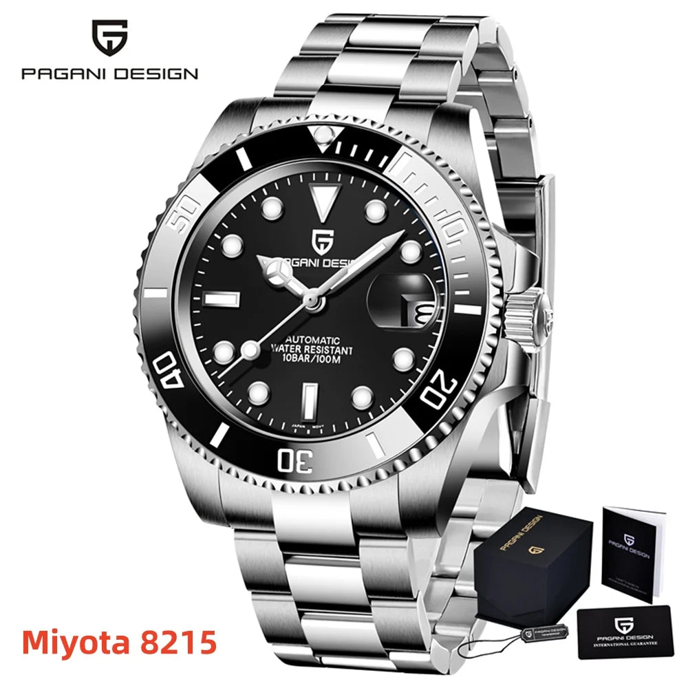 Relógio automático mecânico para homem PAGANI Design 2026 New Miyota 8215 40mm em aço inoxidável, impermeável
