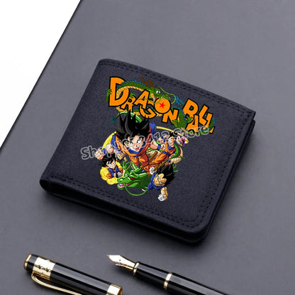 Dragons Ball Wallet Anime Goku Men Short Folding Purse Cartoon Card Holder Kids Coin Photo Case Fashion Pocketbook Birthday Gift
