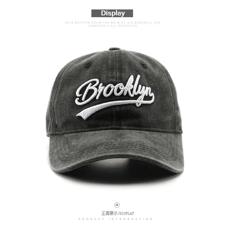 Brooklyn Baseball Caps Embroidery Breathable Retro Style Unisex Comfort Trendy Fashion Summer Hat Sun Protection Curved Brim