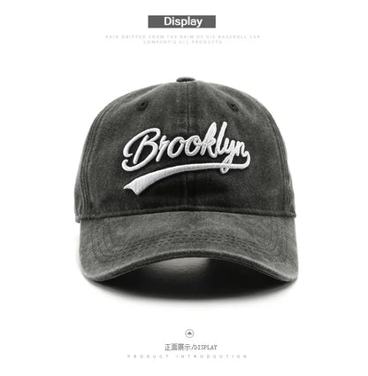 Brooklyn Baseball Caps Embroidery Breathable Retro Style Unisex Comfort Trendy Fashion Summer Hat Sun Protection Curved Brim