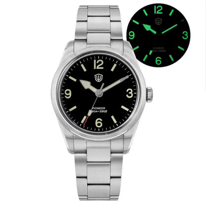 Montre à quartz pour homme Watchdives WD1960S V2, style vintage, cadran crème, 36 mm, mouvement VH31 à trotteuse fluide, verre saphir bombé, étanche 10 ATM, aiguilles luminescentes, boîtier en acier inoxydable
