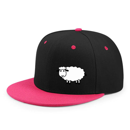 Unisex Adjustable Baseball Cap - Street Style Flat Brimmed Sheep Pattern Hat Casual Versatile And Personalized Hat