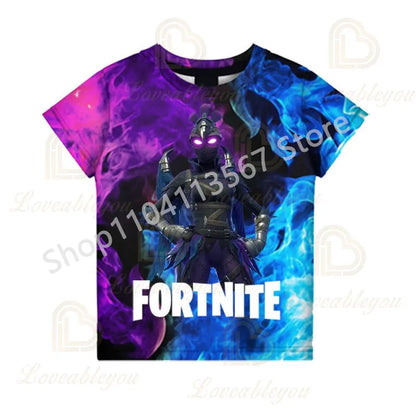 Tricou F-Fortnited pentru tineri, inspirat de jocuri de luptă, tricou de vară cu mânecă scurtă pentru adulți, adolescenți băieți și fete