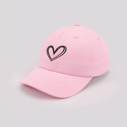 Cartoon heart-shaped Baby Baseball Cap Cute Solid Color Toddler Sun Hat with Ears Summer Adjustable Kids Boy Girl Peaked Cap ﻿
