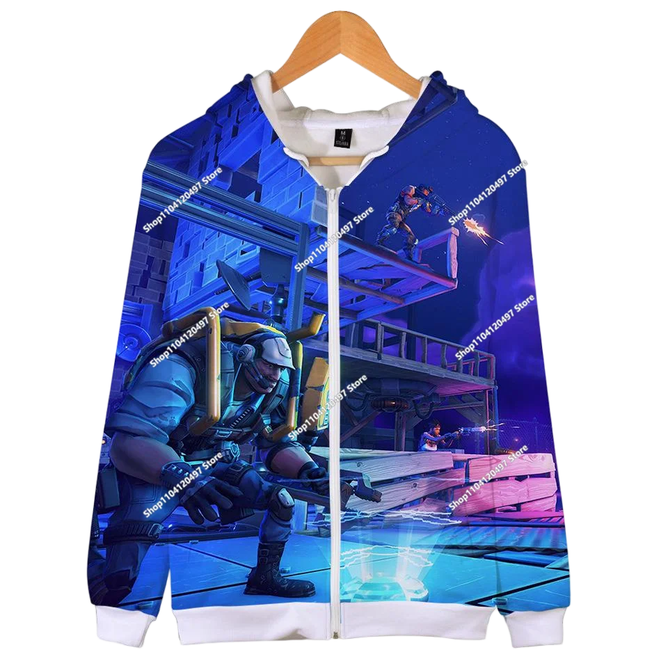 2024 New Game Zipper Hoodie, Children's Sweatshirt Fortnite Pullover Sweatshirts, Fashion Boys and Girls Clothing