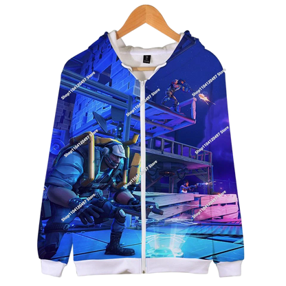 2024 New Game Zipper Hoodie, Children's Sweatshirt Fortnite Pullover Sweatshirts, Fashion Boys and Girls Clothing