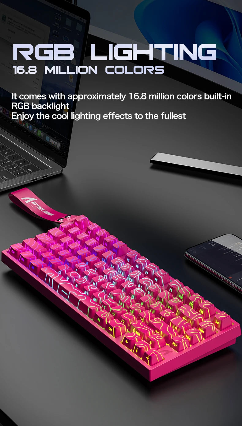 ATTACK SHARK R82 HE Magnetic Keyboard Gaming 8000Hz Rapid Trigger Wired ProGamer 75% Keyboard,0.005mm RT Accuracy,0.08ms Latency
