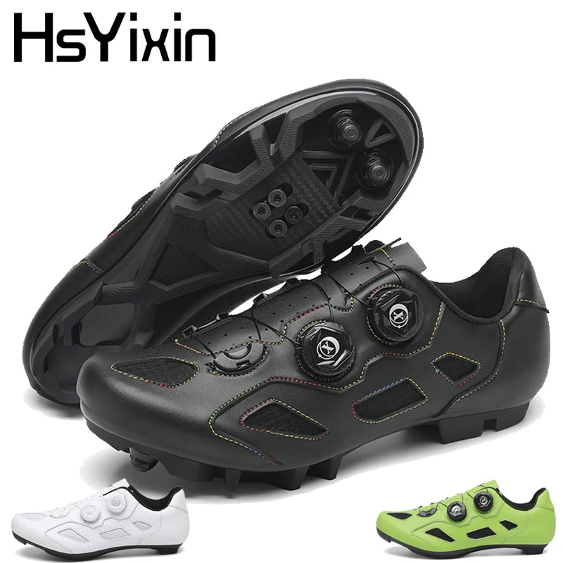 Mountain Bike Shoes Mens Cycling Shoes Quick Ratchet Buckle Compatible with SPD System Pedal for Indoor Outdoor Women MTB Shoes