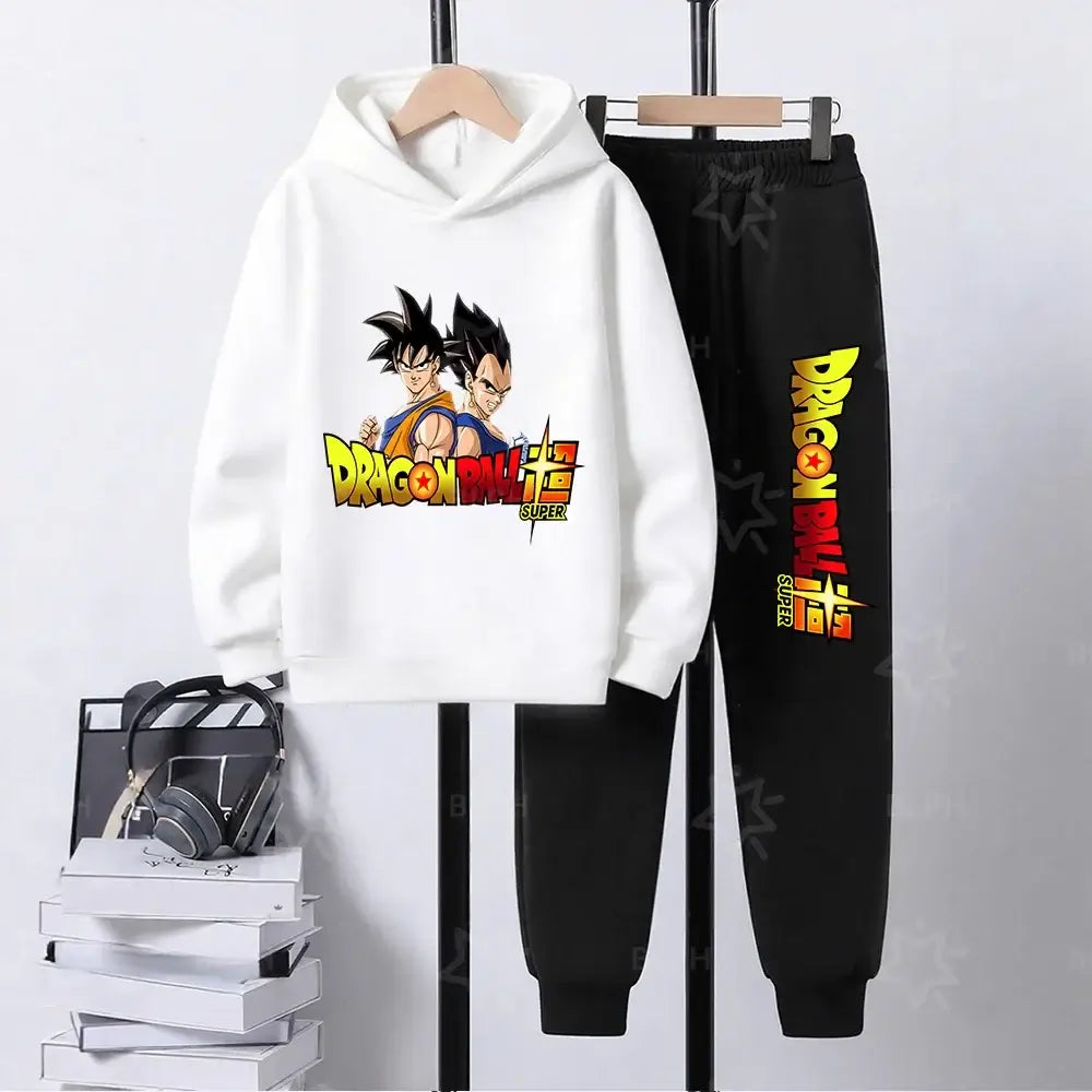 Dragon Ball Super Son Goku Printed Hooded Sweatshirt Suit Casual Loose Anime Streetwear Hoodie Pants 2 Piece Set for Men Boys, Produit gaming premium Fraquane, équipement gamer