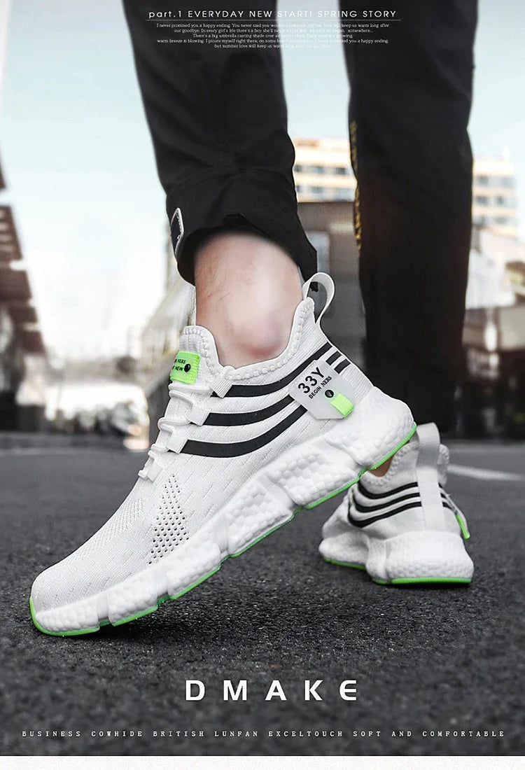 Modne, oddychające, codzienne męskie buty sportowe na wiosnę i jesień – Tenis Masculino, Zapatillas Hombre, modne buty do biegania