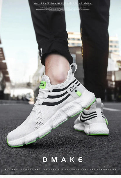 Modne, oddychające, codzienne męskie buty sportowe na wiosnę i jesień – Tenis Masculino, Zapatillas Hombre, modne buty do biegania