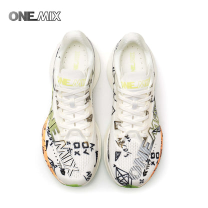 ONEMIX Nylon Carbon Board Marathon Running Racing Shoes, Professional Stable Support, Shock Relief, Ultra-light Rebound Sneakers