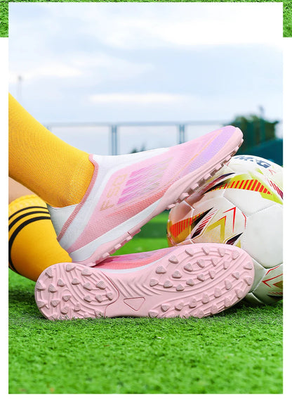 New Men's Football Boots Comfortable Soccer Shoes Match Training Boys Non-Slip Long Spikes Breathable Adult Cleats Outdoor Sport