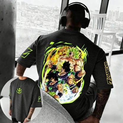 Dragon Ball Anime Pure Cotton T-shirt Summer New Broli Co Branded Men's and Women's Harajuku Hip Hop Casual Short Sleeve Top
