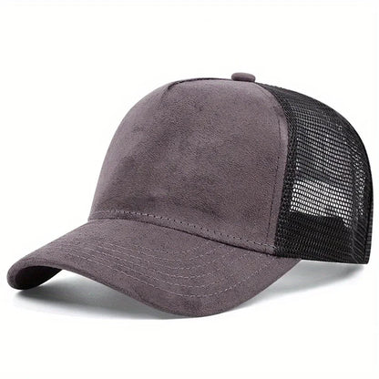 New men's and women's universal mesh suede work cap, men's baseball cap, breathable sports cap for spring and summer.