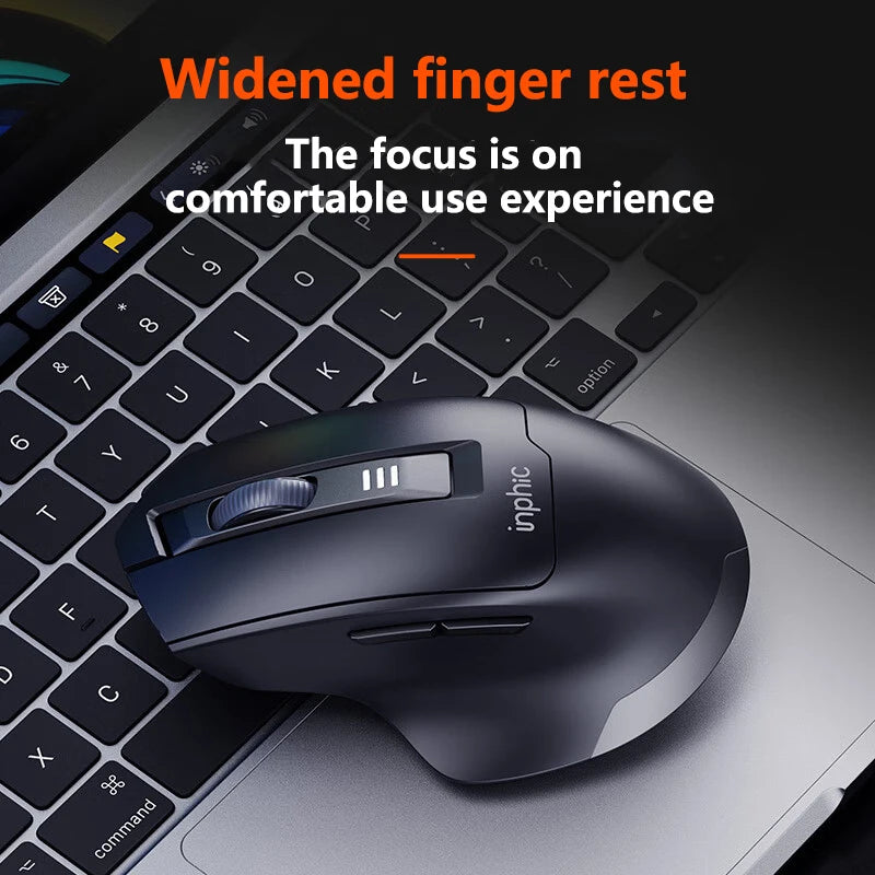 INPHIC Silent Office Mouse Battery Level Display 2400DPI Wireless Mouse Suitable for Desktop and Laptop Computers
