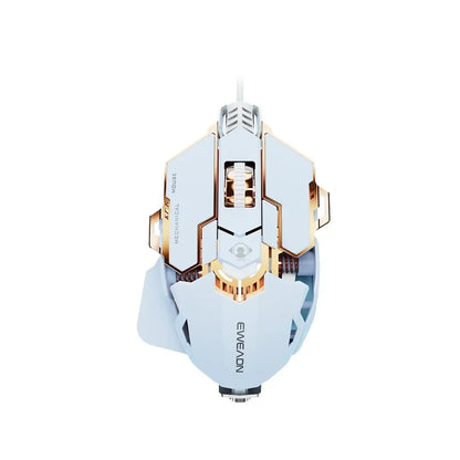Mouse gaming cablato e-sport meccanico G5 RGB 9 pulsanti con programmazione macro, silenzioso, 12800 DPI per computer desktop e laptop