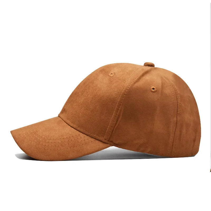Casquette de baseball en daim en gros, automne-hiver, pour hommes et femmes, casquette unie d'hiver, style urbain, unisexe, ajustable, décontractée, unie, Gorra Caps