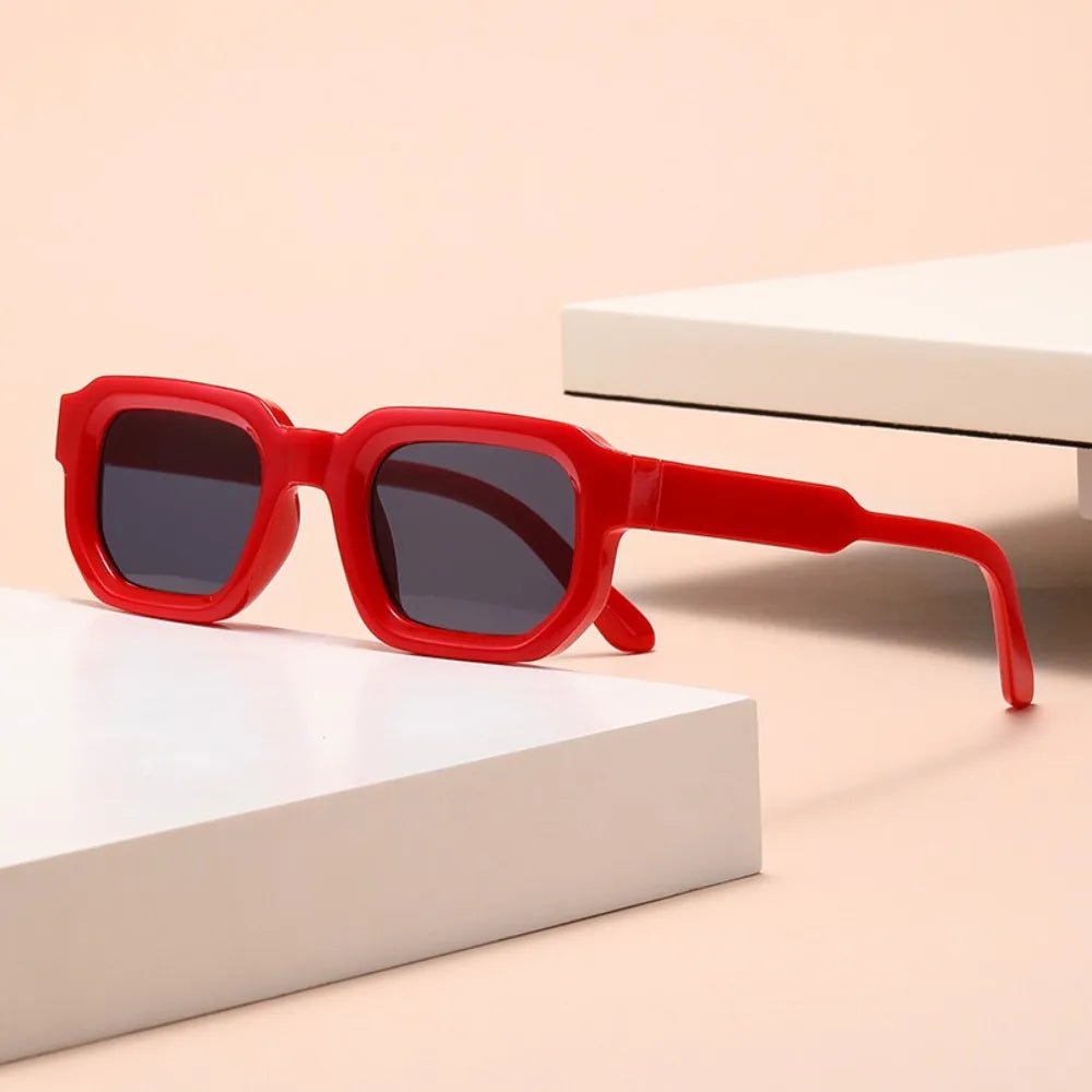 UV Protection Small Frame Square Sunglasses Punk Square Women Sun Glasses Leopard Print UV400 Retro Eyewear Photography