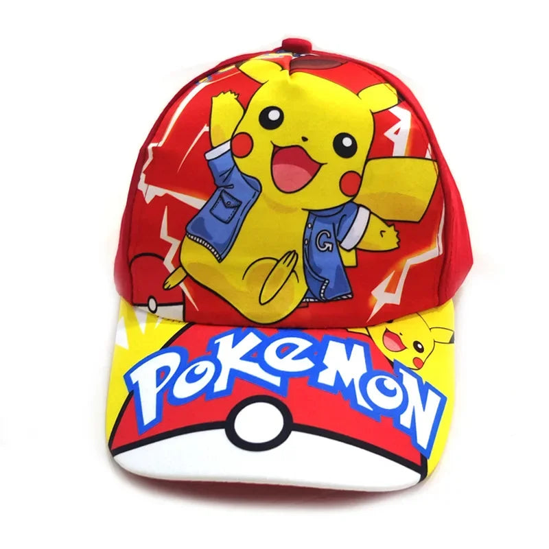 Pokémon Go Anime-figur Pikachu Polyester-baseballkasket med tryk Tegneserie-kasket med skygge Børnedragt Dekoration Fødselsdagsgaver
