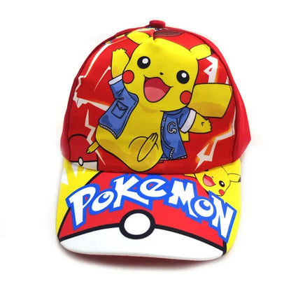 Pokémon Go Anime-figur Pikachu Polyester-baseballkasket med tryk Tegneserie-kasket med skygge Børnedragt Dekoration Fødselsdagsgaver