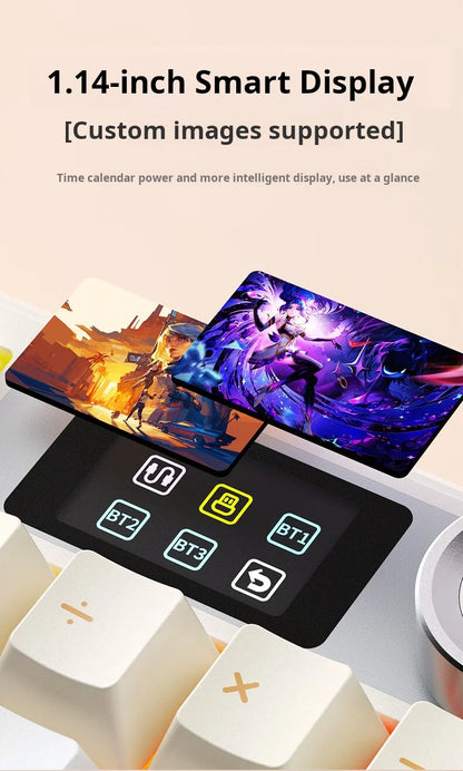 AULA F108 Pro Triple-mode Bluetooth 2.4G Wired Mechanical Keyboard Fully Customizable Hot-Swappable Keys Gasket Structure RGB