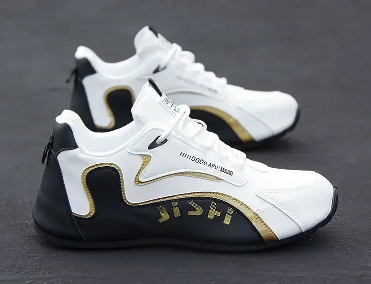 Vattentäta sneakers i PU-läder för män, lediga sportskor, lätta, andningsbara, platta och halkfria tennisskor, Zapatillas Hombre