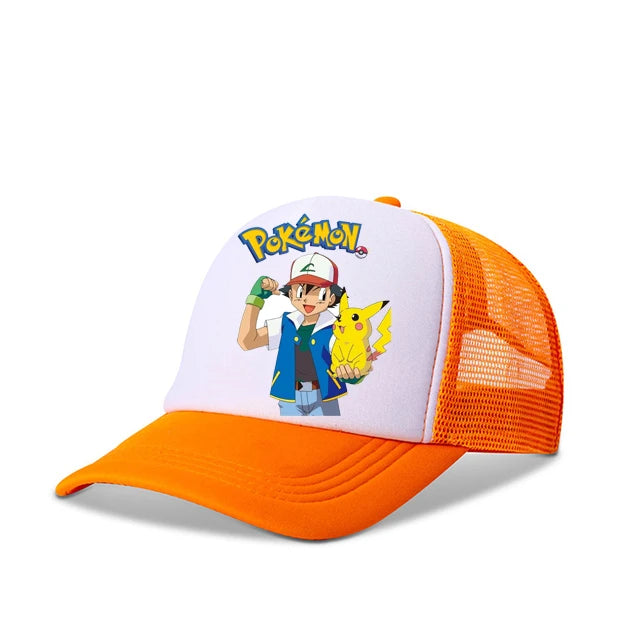 New Anime Pokemon Pikachu Baseball Caps Kid's Summer Mesh Hats Charmander Venusaur Mewtwo Hip Hop Hat Sports Snapback Cap Toys