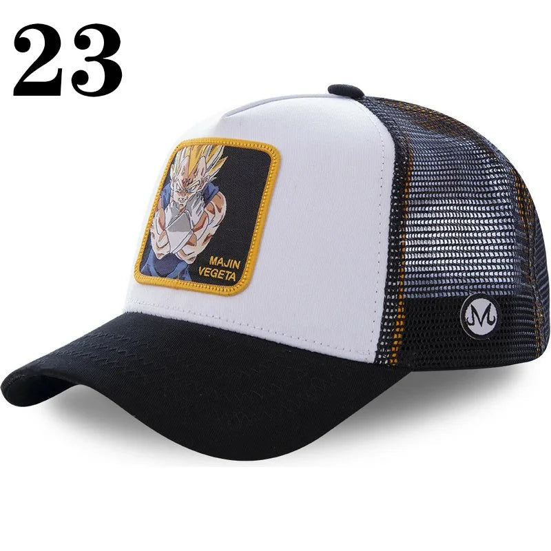 Dragon Ball DRAGONBALL síťovaná čepice, kreslená síťovaná čepice, pánská a dámská baseballová čepice, módní čepice s nášivkou, trucker čepice