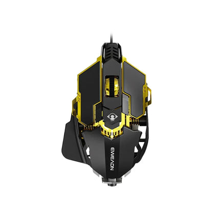 Mouse gaming cablato e-sport meccanico G5 RGB 9 pulsanti con programmazione macro, silenzioso, 12800 DPI per computer desktop e laptop