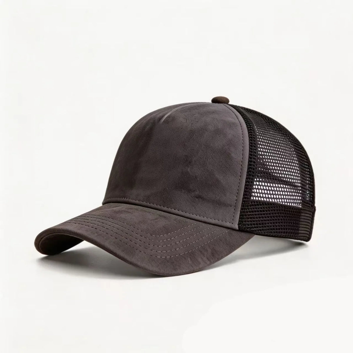 Vasaros tinklinė beisbolo kepurė moterims ir vyrams, vienspalvė suede kepurė su emblema, „snapback“ stiliaus kepurė, kasdienė, kvėpuojanti, unisex, gatvės stiliaus, hip-hopo ir „trucker“ stiliaus kepurės