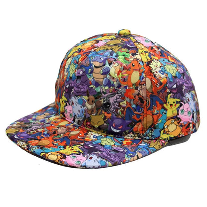 Pokémon-baseballkasket, Pikachu-hat, Pokémon-cosplay-hiphop-kasket til piger, drenge, børn, anime-figurer, legetøj, gave, tegneseriehat
